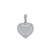 Diamond-Encrusted Heart 10K White Gold & Diamond Pendant